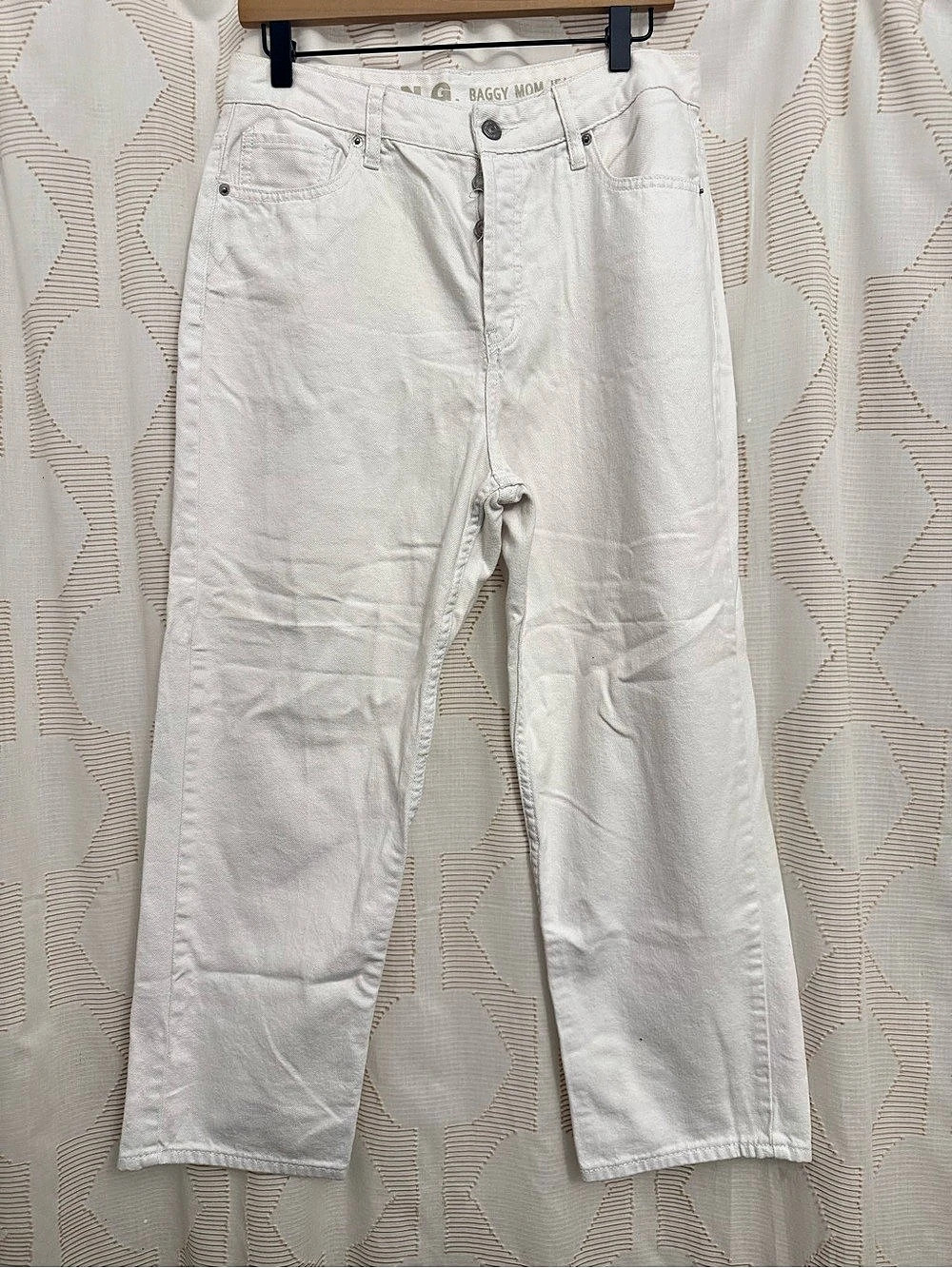 S.O.N.G. Baggy Mom Jeans. White Cotton Jeans Waist 11